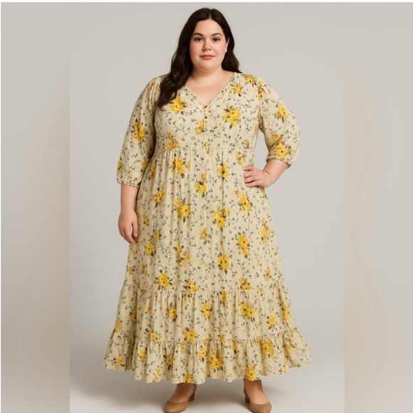 Chiffon  Floral Dress, light airy , feminine. - Picture 2 of 6